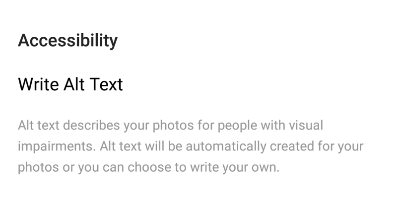 How to add alt text to Instagram posts, description of alt text and what purpose it serves