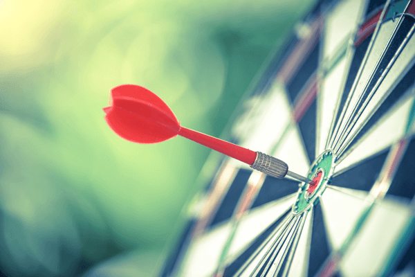 10 metrics to track when analyzing your social media marketing, stock photo of dart which has hit bulls-eye