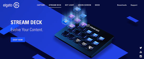 Use Elgato stream deck to easily play an intro video, switch scenes, launch graphics, and play sounds during your live stream.