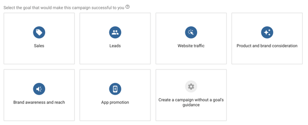 How to set up a YouTube ads campaign, step 4, choose a YouTube ad objective, campaign objective options