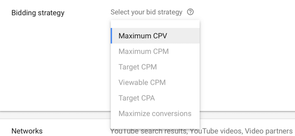 How to set up a YouTube ads campaign, step 9, set bid strategy setting options