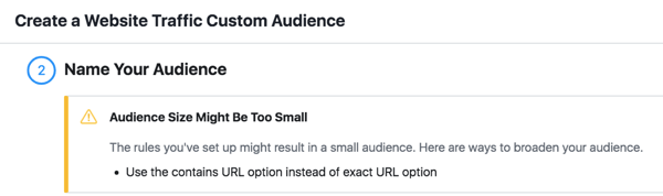 Make sure the audiences in your ad sets total more than 200 people.