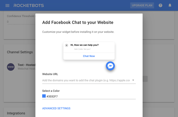 Use Google Tag Manager with Facebook, step 13, settings to edit Facebook chat embed code with third-party tool