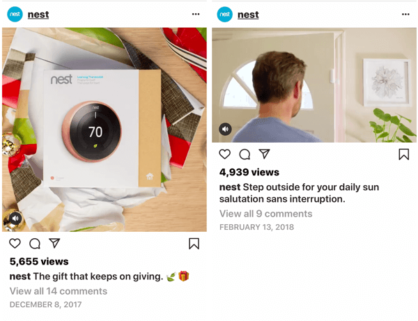 Use a six-step workflow to create video for multiple platforms, example of square vs. widescreen video in feed on social by nest