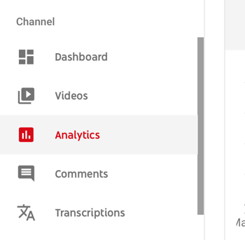 How to use a video series to grow your YouTube channel, menu option for YouTube analytics