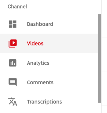 How to use a video series to grow your YouTube channel, menu option to select a specific YouTube video to view analytic data