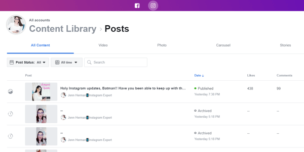 Instagram Creator Profile analytics on desktop, Step 2.