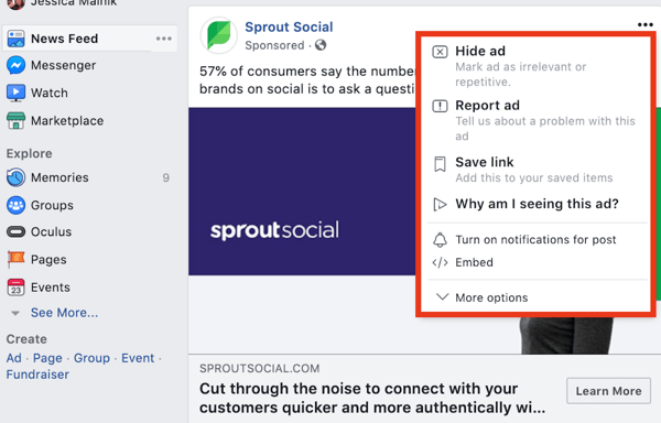 Research your competitors' Facebook ads step 9.