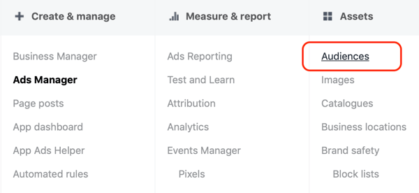 Create a Facebook ads reach campaign, step 1.