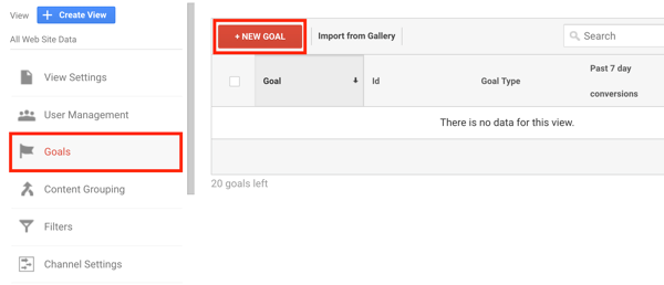 Set up Google Analytic Goals for Instagram Stories, Step 4.