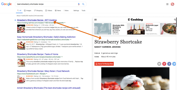 Use Google Results Previewer to view content before you click through.