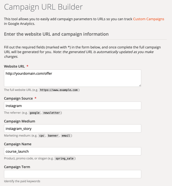 How to add UTM parameters to a URL, Step 1.