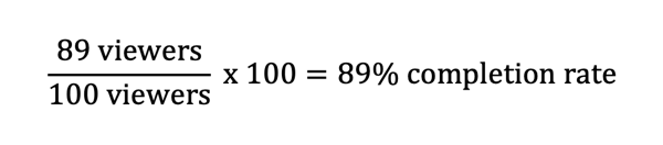 Formula to calculate Instagram Stories completion rate.