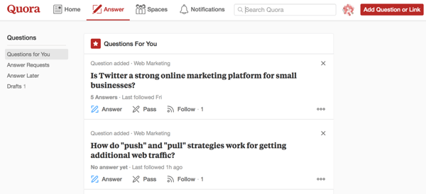 Marketing on Quora includes answering questions you are most qualified to answer.