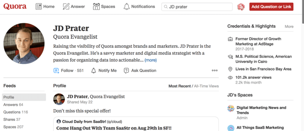 JD Prater's profile on Quora.