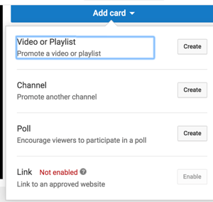 Use YouTube cards to extend your channel's watchtime.