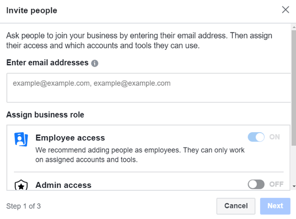 Use Facebook Business Manager, Step 3.