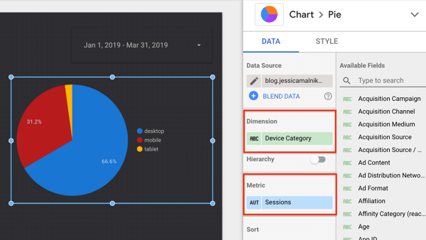 Use Google Data Studio, step 21.