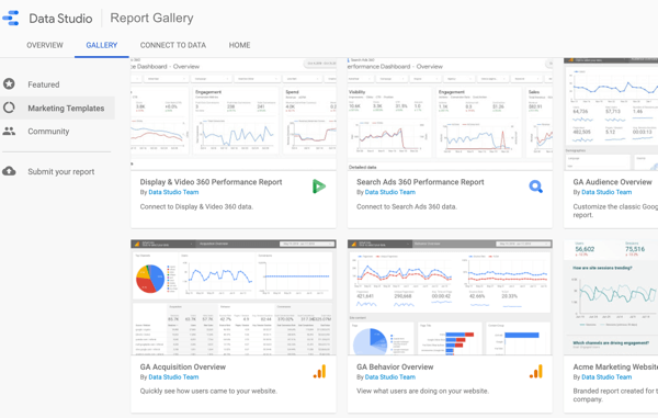 Use Google Data Studio, step 2.