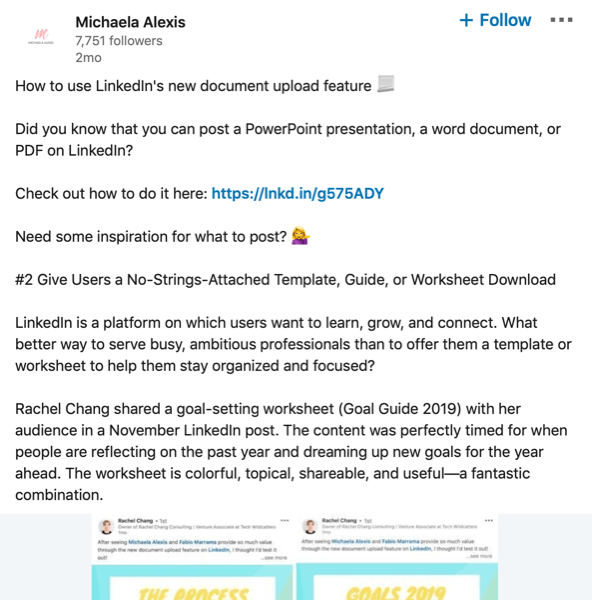 LinkedIn Page post example 3.