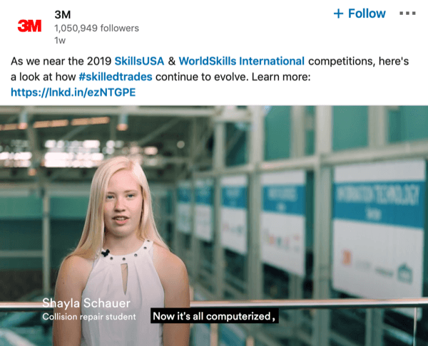 LinkedIn Page video with subtitles.