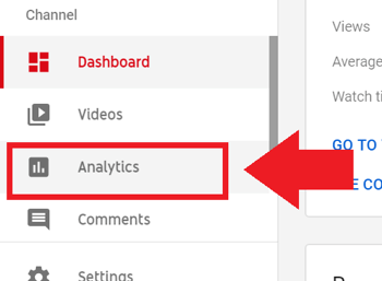 Social media marketing strategy; Screenshot of step 2 to access YouTube Analytics.