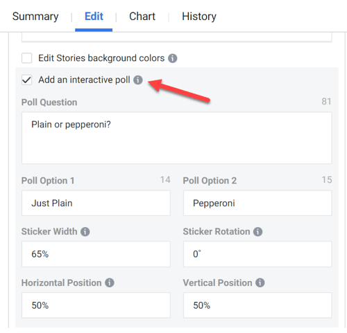 How to create an Instagram stories video ad with an interactive poll, step 1.