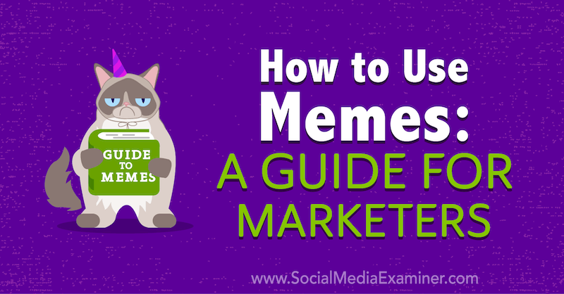 How to Use Memes: A Guide for Marketers by Julia Enthoven on Social Media Examiner.