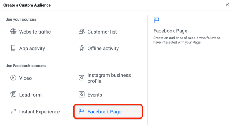 facebook how to create enagement custom audience step 2 800 - How to Retarget Ads to Engaged Instagram and Facebook Fans