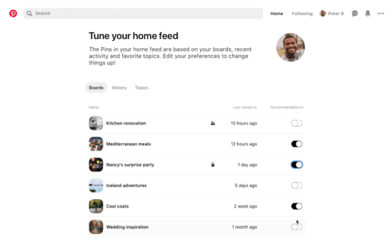 Pinterest is making it easier than ever to control the recommendations you see in your home feed with a new home feed tuner and Pin-level controls.