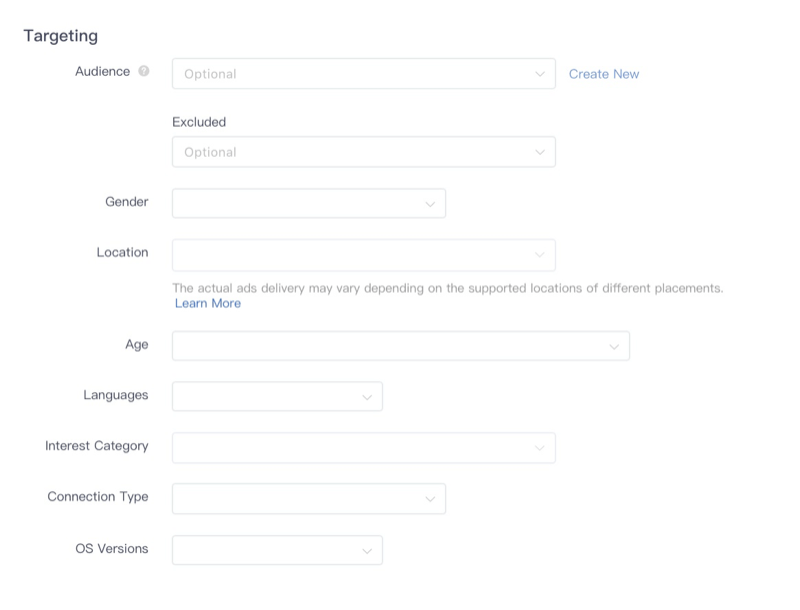 Renseigner les options de ciblage sur TikTok Ads