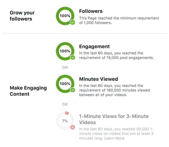 Facebook fan subscriptions requirements