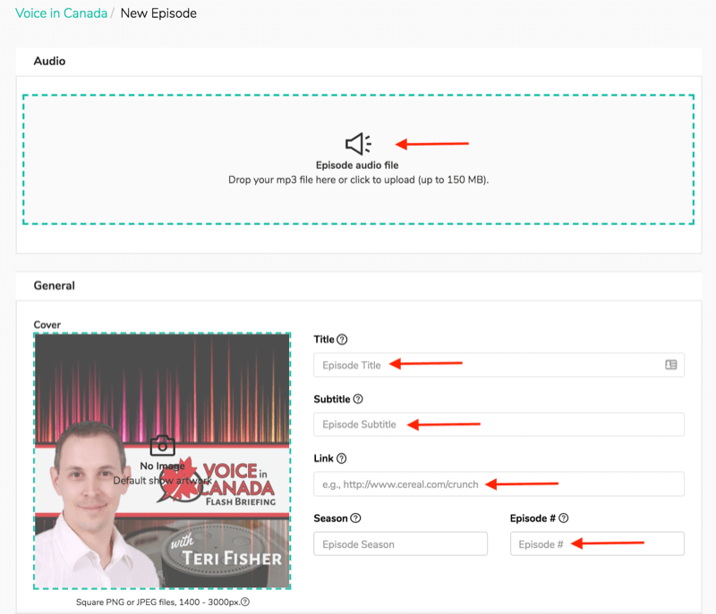 steps to upload Alexa flash briefings to Acast