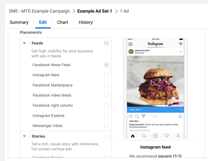 step by step walkthrough for creating a Facebook campaign with multiple text options