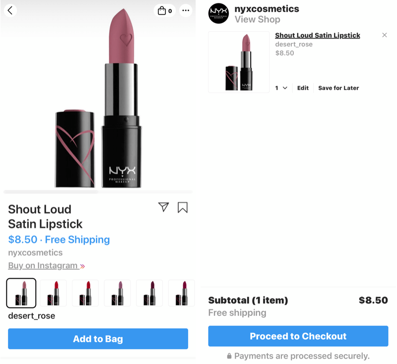 example of Instagram product tag