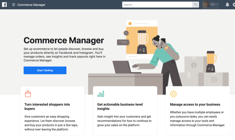 step 2 of how to setup Commerce Manager in Facebook Business Manager