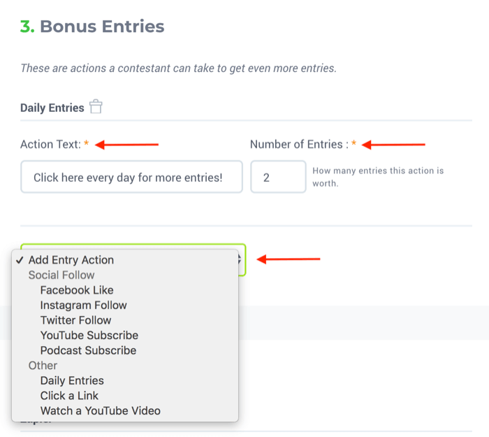 steps to set up giveaway with KingSumo