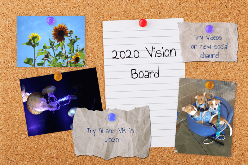 example of vision board of marketing initiatives