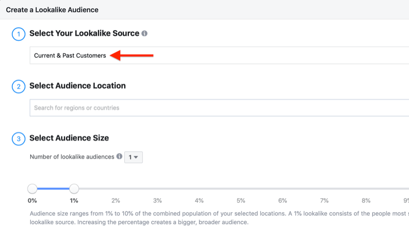 create Facebook lookalike audience based on customer list