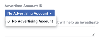 step 2 of how to fill out Facebook policy disabled ad account form