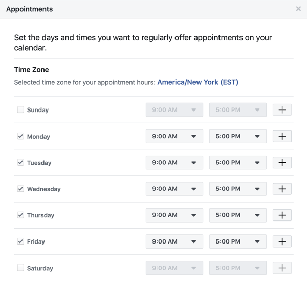 step 2 of how to add appointments CTA to Facebook page