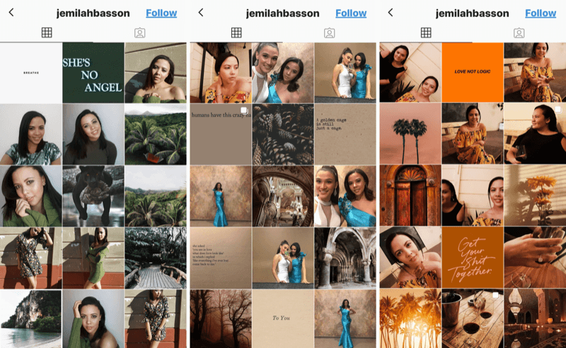 Instagram business profile for Jemilah Basson