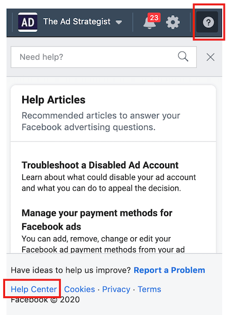 step 2 of how to submit appeal to recover disabled Facebook Ads account