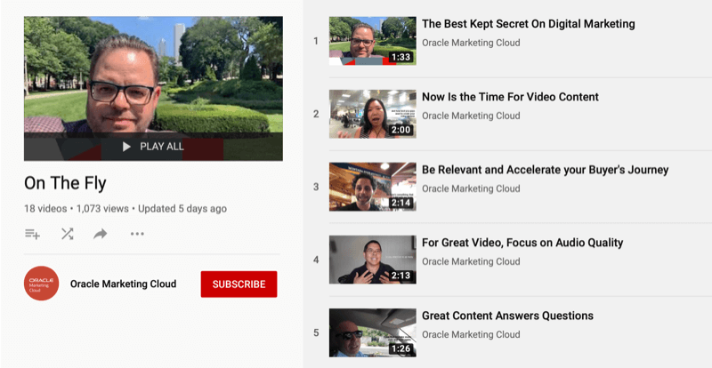 Oracle Marketing Cloud YouTube series On the Fly