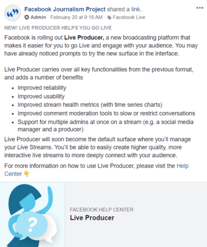 Facebook is rolling out Live Producer and making it the default surface to manag Live Streams.