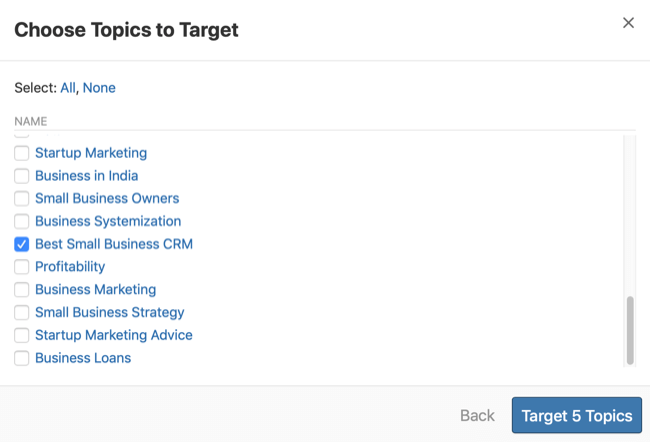 step 2 of how to research questions for Quora ad targeting