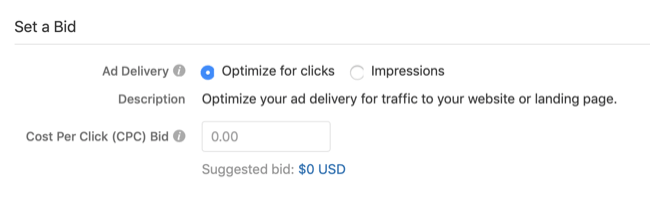 bid settings for Quora ad campaign