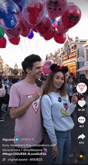 TikTok business example from Guess