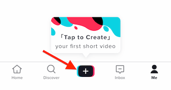 Tap to Create Your First Short Video popup on TikTok