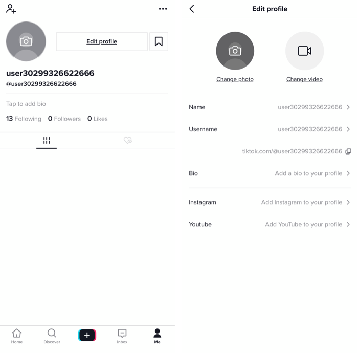 edit TikTok business profile